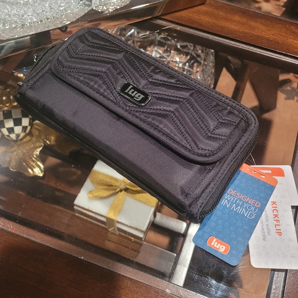 Lug Black RFID Quilted Waterproof Convertible Wallet